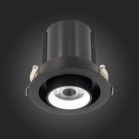 ST702.438.12 Св-к встр. Черный LED 1*12W 3000K 900Lm Ra80 24° IP20 D90xH92 180-240V Встраиваемые светильники, изображение 8