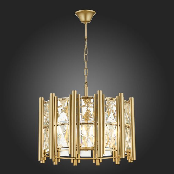 SL1623.203.06 Люстра подвесная ST-Luce шампань/шампань, прозрачный E14 6*40W CORSIA, изображение 2