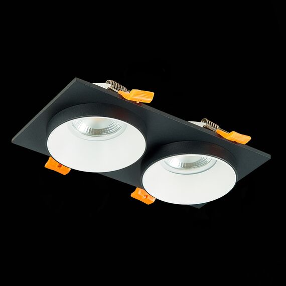 ST206.428.02 Св-к встр. Черный GU10 2*50W  IP20 L175xW92xH38 220V Без ламп Встраиваемые светильники, изображение 4