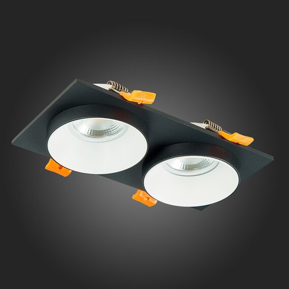 ST206.428.02 Св-к встр. Черный GU10 2*50W  IP20 L175xW92xH38 220V Без ламп Встраиваемые светильники, изображение 5