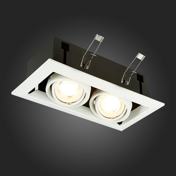 ST250.558.02 Св-к встр. Черный, Белый GU10 2*50W  IP20 L245xW126xH70 220V Без ламп Встраиваемые светильники, изображение 2