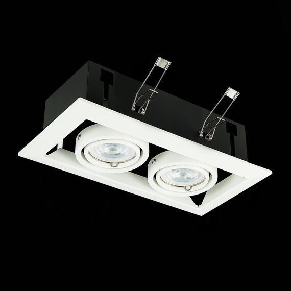 ST250.558.02 Св-к встр. Черный, Белый GU10 2*50W  IP20 L245xW126xH70 220V Без ламп Встраиваемые светильники, изображение 4