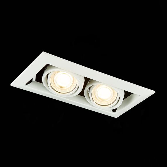 ST250.558.02 Св-к встр. Черный, Белый GU10 2*50W  IP20 L245xW126xH70 220V Без ламп Встраиваемые светильники, изображение 7