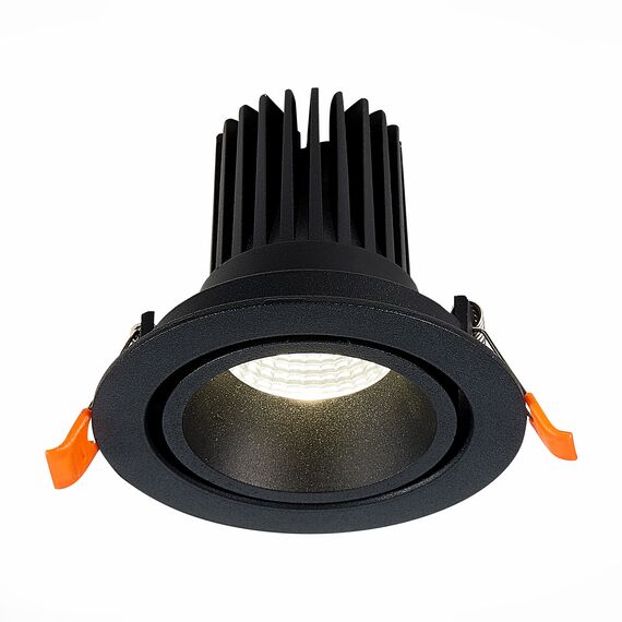 ST705.438.10 Св-к встр. Черный LED 1*10W 3000K 750Lm Ra>90 38° IP20 D102xH85 170-240V Встраиваемые светильники, изображение 3