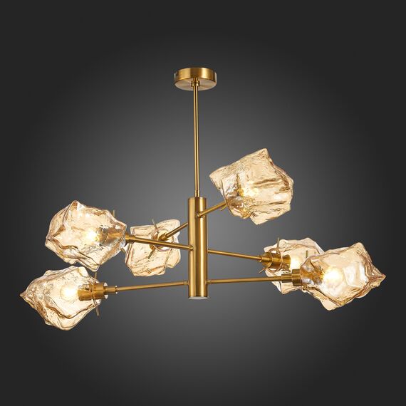 SL1175.302.06 Люстра потолочная ST-Luce Латунь/Янтарный E14 6*40W PORTICI, изображение 2