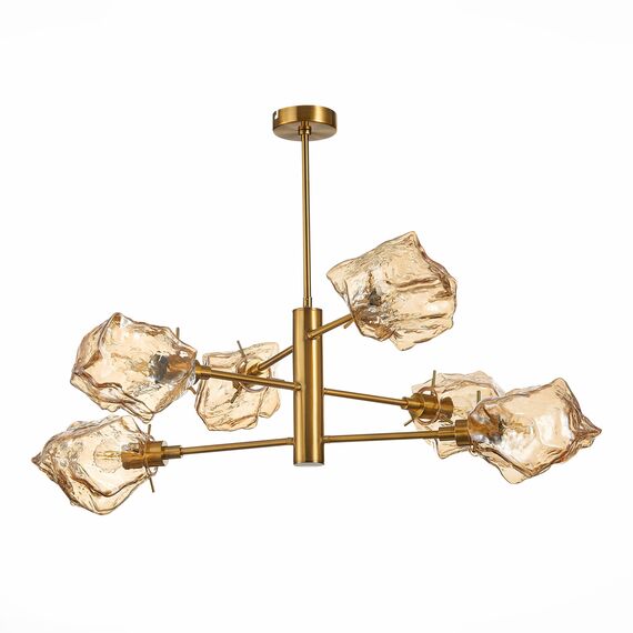 SL1175.302.06 Люстра потолочная ST-Luce Латунь/Янтарный E14 6*40W PORTICI, изображение 6