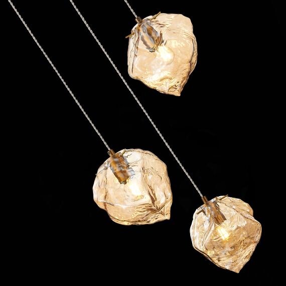 SL1175.303.03 Светильник подвесной ST-Luce Латунь/Янтарный E14 3*40W PORTICI, изображение 7