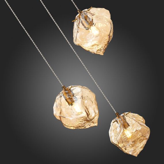 SL1175.303.03 Светильник подвесной ST-Luce Латунь/Янтарный E14 3*40W PORTICI, изображение 8