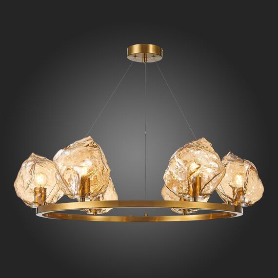 SL1175.303.06 Люстра подвесная ST-Luce Латунь/Янтарный E14 6*40W PORTICI, изображение 2