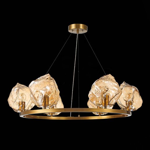 SL1175.303.06 Люстра подвесная ST-Luce Латунь/Янтарный E14 6*40W PORTICI, изображение 4