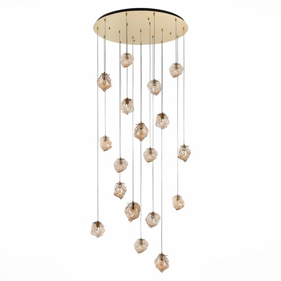 SL1175.303.18 Светильник подвесной ST-Luce Латунь/Янтарный E14 18*40W PORTICI, изображение 4