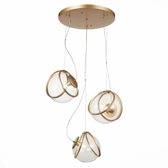 SL1181.313.03 Светильник подвесной ST-Luce Латунь/Латунь, Прозрачный E27 3*40W ACERRA, изображение 3