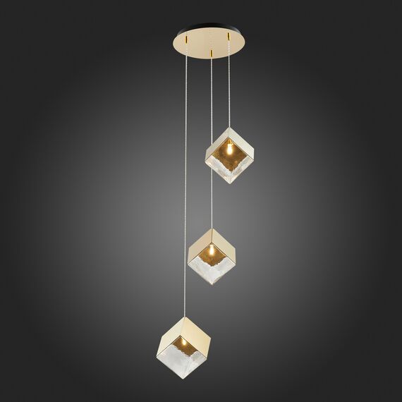 SL1182.203.03 Светильник подвесной ST-Luce Золотистый/Прозрачный, Золотистый G9 3*5W RIELLO, изображение 2