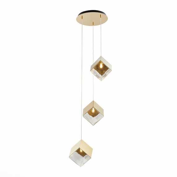 SL1182.203.03 Светильник подвесной ST-Luce Золотистый/Прозрачный, Золотистый G9 3*5W RIELLO, изображение 3