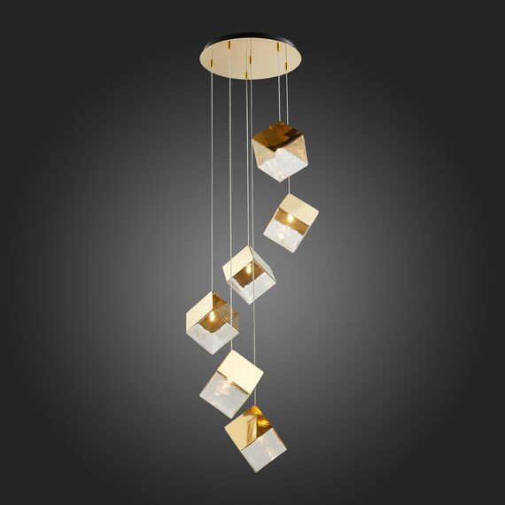 SL1182.203.06 Светильник подвесной ST-Luce Золотистый/Прозрачный, Золотистый G9 6*5W RIELLO, изображение 2