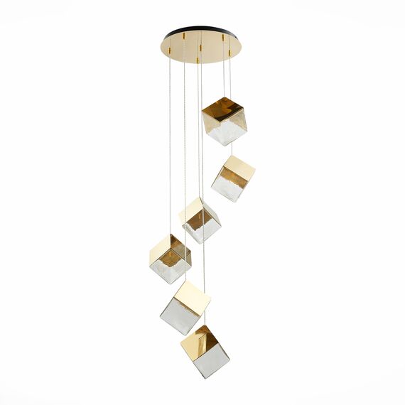 SL1182.203.06 Светильник подвесной ST-Luce Золотистый/Прозрачный, Золотистый G9 6*5W RIELLO, изображение 4