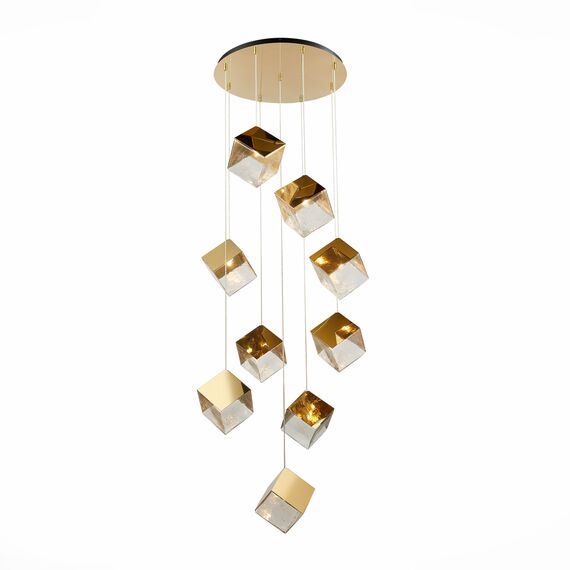 SL1182.203.09 Светильник подвесной ST-Luce Золотистый/Прозрачный, Золотистый G9 9*5W RIELLO, изображение 3