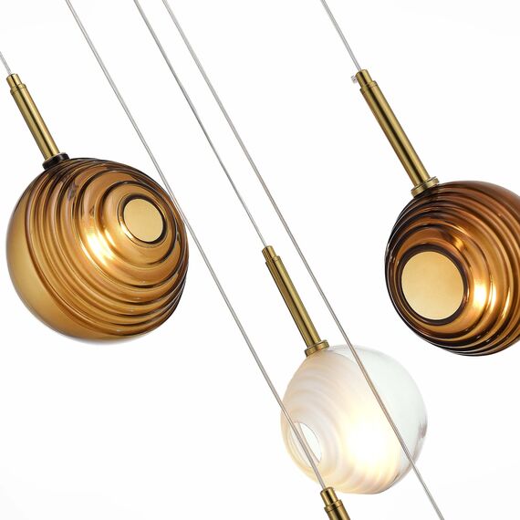 SL1183.543.06 Светильник подвесной ST-Luce Латунь/Черный, Белый G4 6*5W FOLIGNO, изображение 5