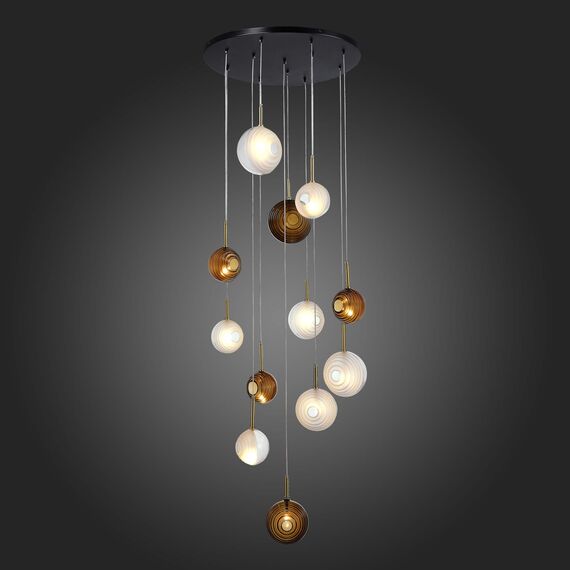 SL1183.543.12 Светильник подвесной ST-Luce Латунь/Черный, Белый G4 12*5W FOLIGNO, изображение 2