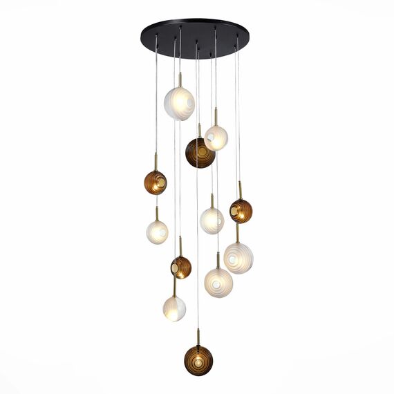 SL1183.543.12 Светильник подвесной ST-Luce Латунь/Черный, Белый G4 12*5W FOLIGNO, изображение 3