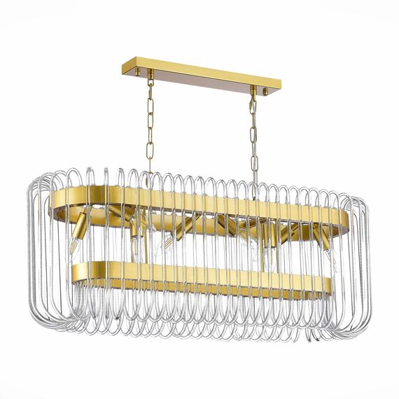 SL1228.203.08 Люстра подвесная ST-Luce Золотистый/Прозрачный E14 8*40W GROSSETO, изображение 4