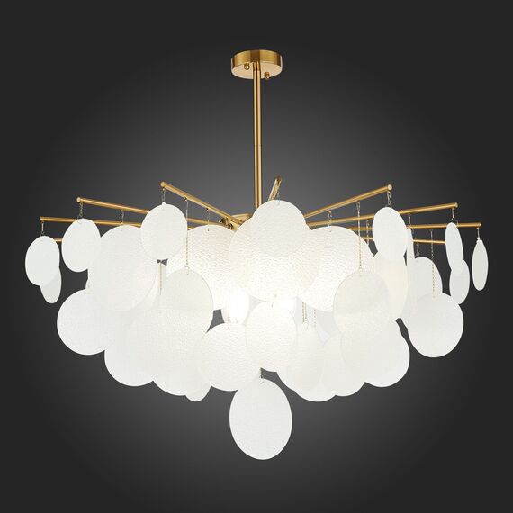 SL1231.302.08 Люстра потолочная ST-Luce Латунь/Белый E14 8*60W VITTORIA, изображение 2