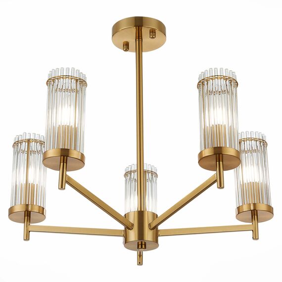 SL1233.302.05 Люстра потолочная ST-Luce Латунь/Прозрачный E14 5*60W BITONTO, изображение 5