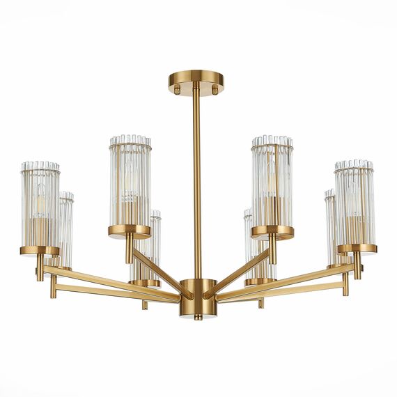 SL1233.302.08 Люстра потолочная ST-Luce Латунь/Прозрачный E14 8*60W BITONTO, изображение 4