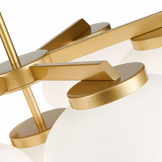 SL1503.203.07 Люстра подвесная ST-Luce Золотистый/Белый E27 7*40W MODICA, изображение 6