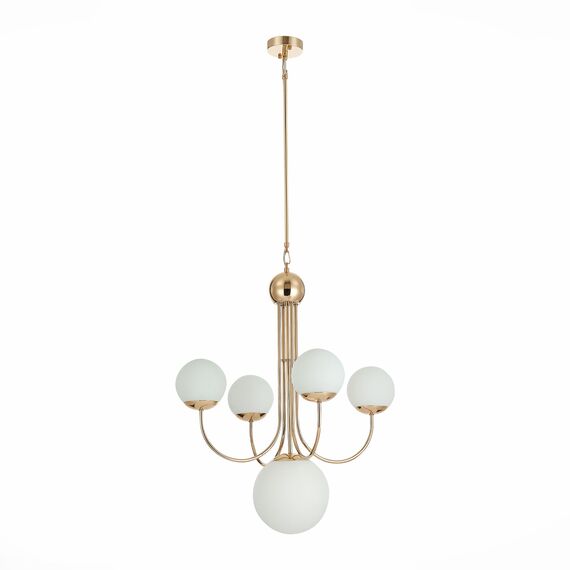 SL1504.203.05 Люстра подвесная ST-Luce Французское золото/Белый E27 5*60W AVELLINO, изображение 4