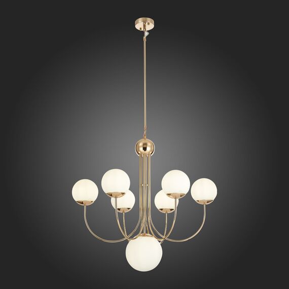 SL1504.203.07 Люстра подвесная ST-Luce Французское золото/Белый E27 7*60W AVELLINO, изображение 2