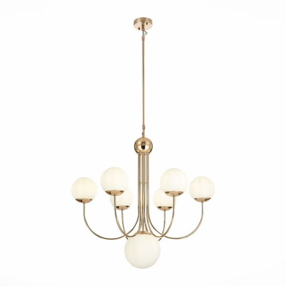 SL1504.203.07 Люстра подвесная ST-Luce Французское золото/Белый E27 7*60W AVELLINO, изображение 3