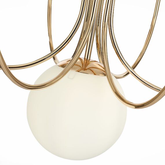 SL1504.203.07 Люстра подвесная ST-Luce Французское золото/Белый E27 7*60W AVELLINO, изображение 6