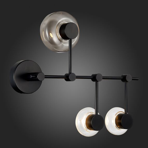 SL6005.401.03 Светильник настенно-потолочный ST-Luce Черный/Дымчатый, Прозрачный LED 3*3W 3000K VALLO, изображение 2