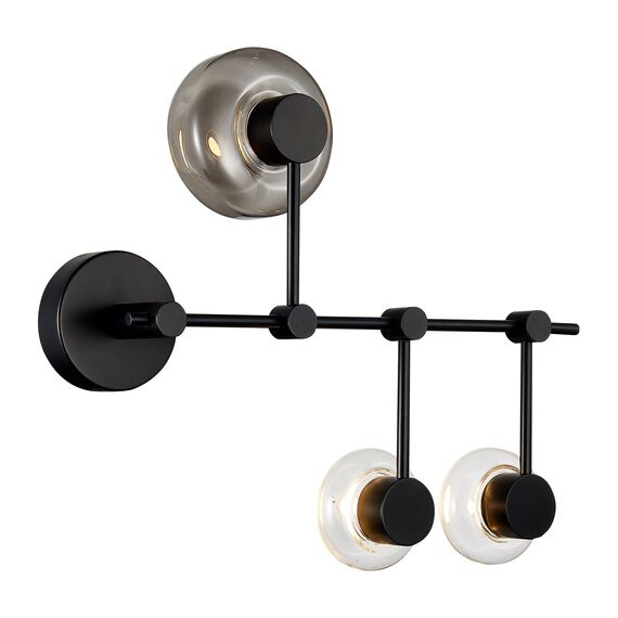 SL6005.401.03 Светильник настенно-потолочный ST-Luce Черный/Дымчатый, Прозрачный LED 3*3W 3000K VALLO, изображение 3