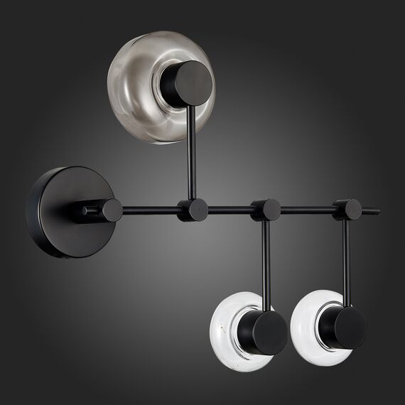 SL6005.401.03 Светильник настенно-потолочный ST-Luce Черный/Дымчатый, Прозрачный LED 3*3W 3000K VALLO, изображение 5