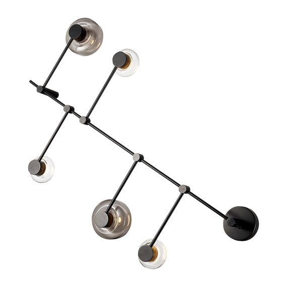 SL6005.401.05 Светильник настенно-потолочный ST-Luce Черный/Дымчатый, Прозрачный LED 5*3W 3000K VALLO, изображение 3