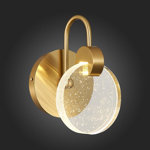 SL6104.201.01 Бра ST-Luce Золотистый/Прозрачный,С пузырьками воздуха LED 1*3W 3000K MONTECELIO, изображение 2