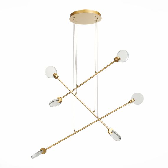 SL6104.203.06 Светильник подвесной ST-Luce Золотистый/Прозрачный,С пузырьками воздуха LED 6*3W 3000K MONTECELIO, изображение 4