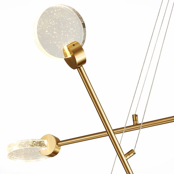 SL6104.203.06 Светильник подвесной ST-Luce Золотистый/Прозрачный,С пузырьками воздуха LED 6*3W 3000K MONTECELIO, изображение 5