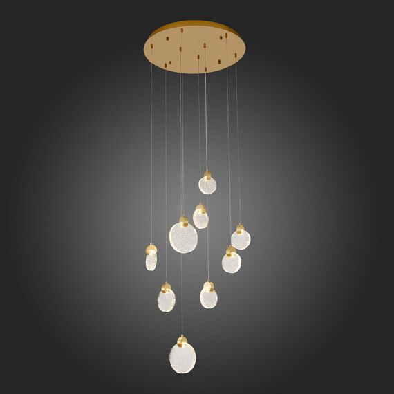 SL6104.203.09 Светильник подвесной ST-Luce Золотистый/Прозрачный,С пузырьками воздуха LED 9*3W 3000K MONTECELIO, изображение 2