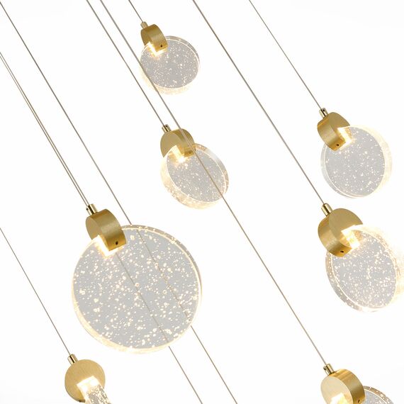 SL6104.203.09 Светильник подвесной ST-Luce Золотистый/Прозрачный,С пузырьками воздуха LED 9*3W 3000K MONTECELIO, изображение 5