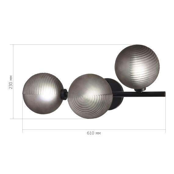 SL1184.401.03 Бра ST-Luce Черный/Дымчатый G9 3*5W TODO, изображение 5