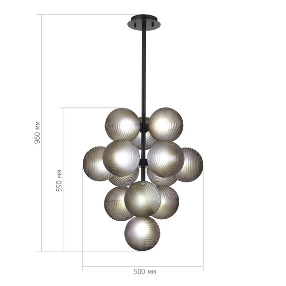 SL1184.403.13 Люстра подвесная ST-Luce Черный/Дымчатый G9 13*5W TODO, изображение 3