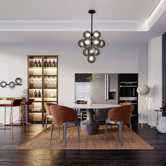 SL1184.403.13 Люстра подвесная ST-Luce Черный/Дымчатый G9 13*5W TODO, изображение 4