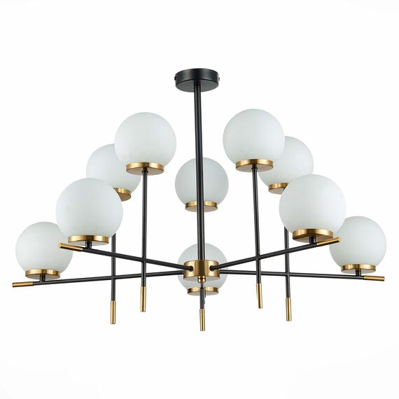 SL1203.402.10 Люстра потолочная ST-Luce Черный, Латунь/Белый E27 10*60W LIMANO, изображение 4