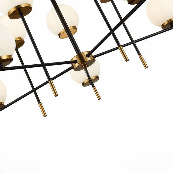 SL1203.402.10 Люстра потолочная ST-Luce Черный, Латунь/Белый E27 10*60W LIMANO, изображение 5