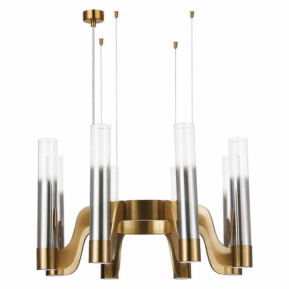 SL1235.303.08 Люстра подвесная ST-Luce Латунь/Хром, Прозрачный E14 8*40W ETTORE, изображение 4
