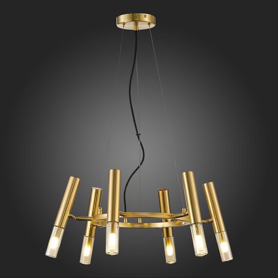 SL1236.203.06 Люстра подвесная ST-Luce Золотистый/Коньячный, Золотистый G9 LED 6*5W ECLIP, изображение 2