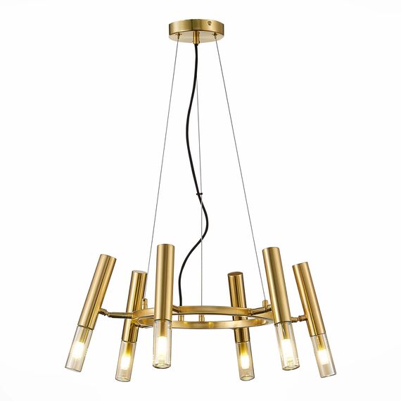 SL1236.203.06 Люстра подвесная ST-Luce Золотистый/Коньячный, Золотистый G9 LED 6*5W ECLIP, изображение 3